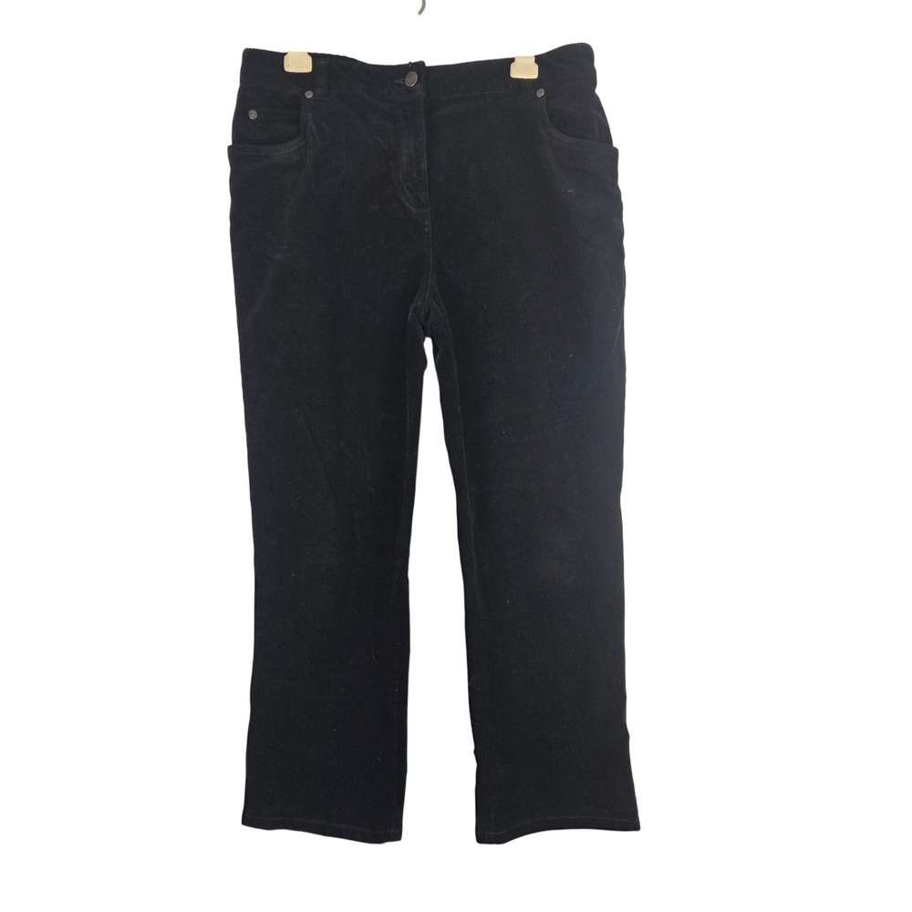 Woolrich Corduroy Bottoms 12 Petite Womens Black Mid Rise Straight Leg Soft
